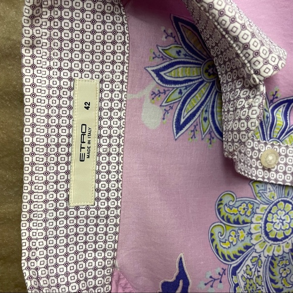 ETRO Paisley Print Long Sleeve Fitted Button Down Shirt 42 (US 6) - Picture 9 of 12